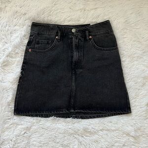 Zara Black Denim Mini Skirt